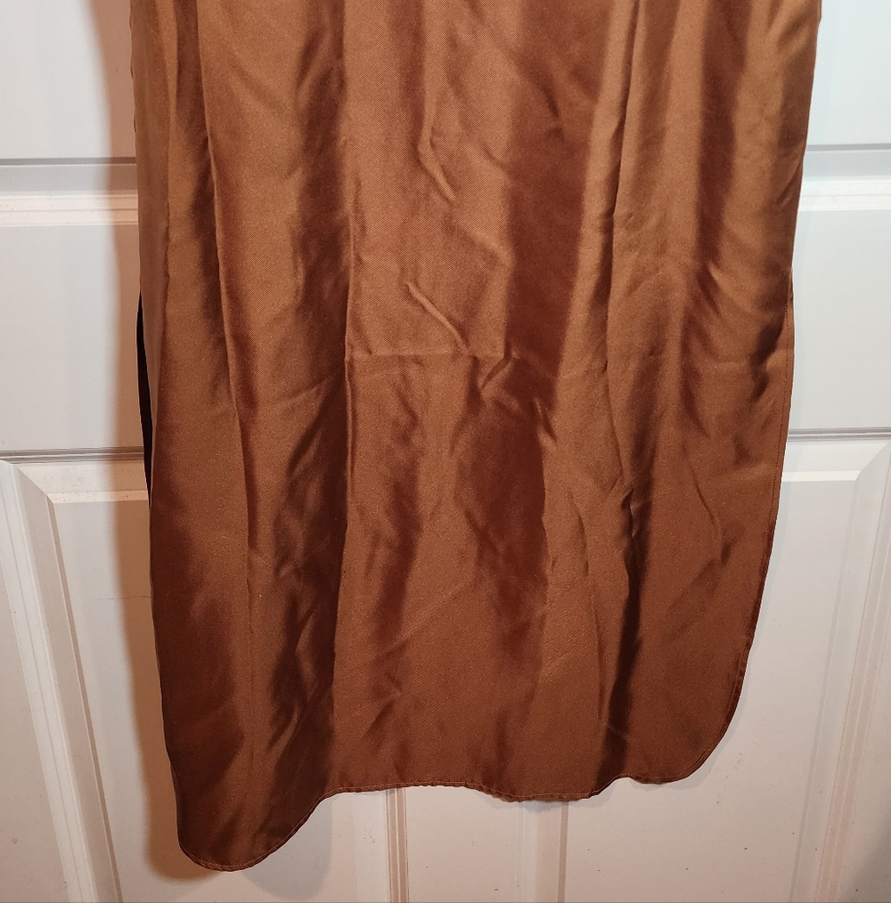 Loulou De Saison Nada Bronze Brown Sleeveless Maxi Dress 100% Silk Small - Picture 8 of 10